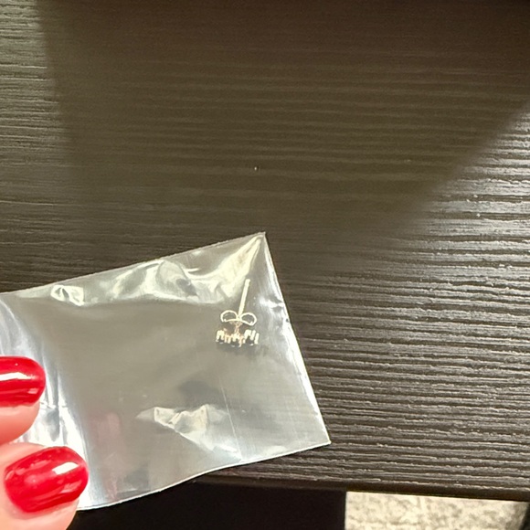 Caitlyn Minimalist Silver Crown Earrings - Picture 3 of 3